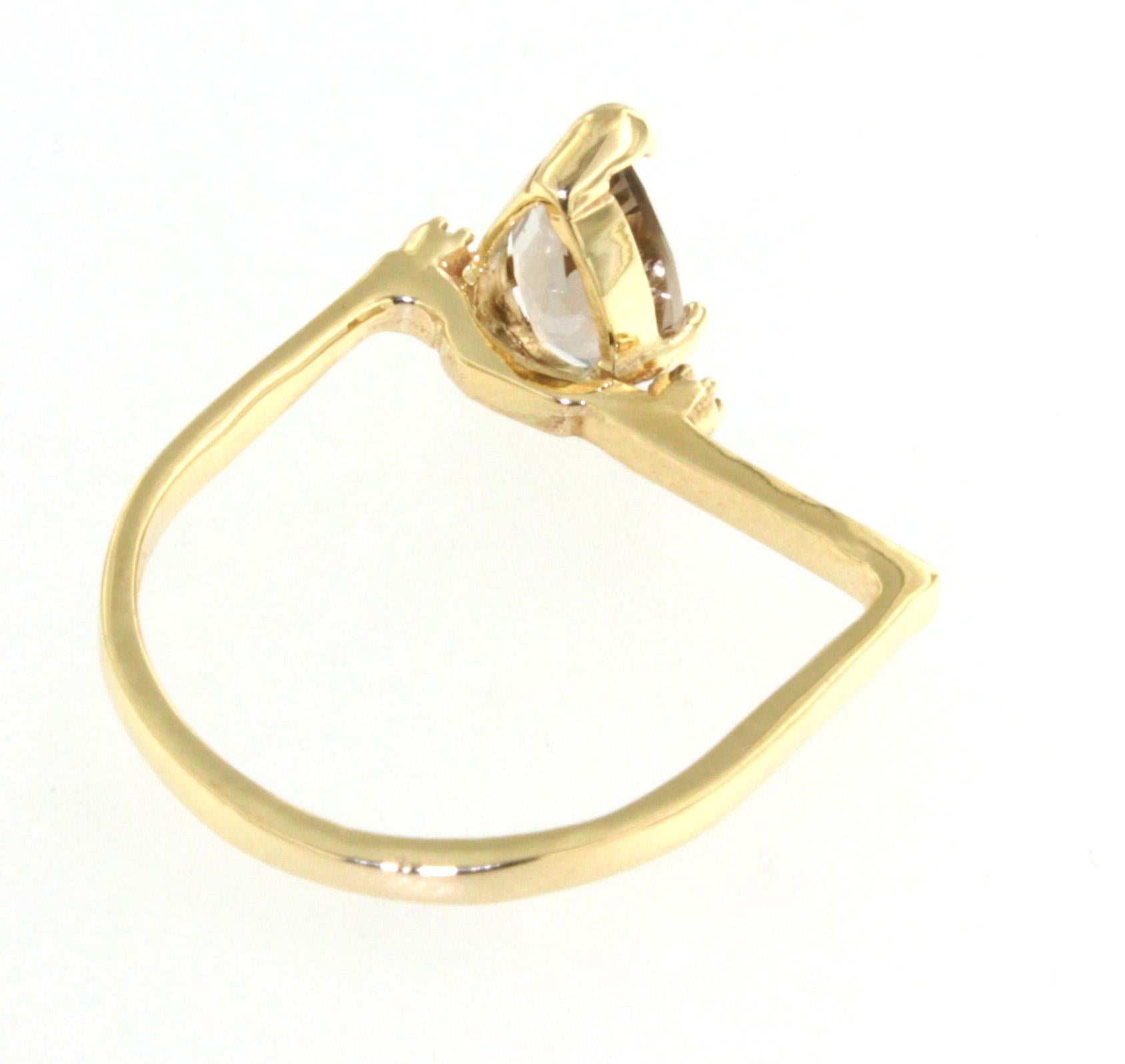 18Kt Rose Gold mit natürlichem Semiprecius Stein und Zirkon Cocktail Design Ring (Moderne) im Angebot