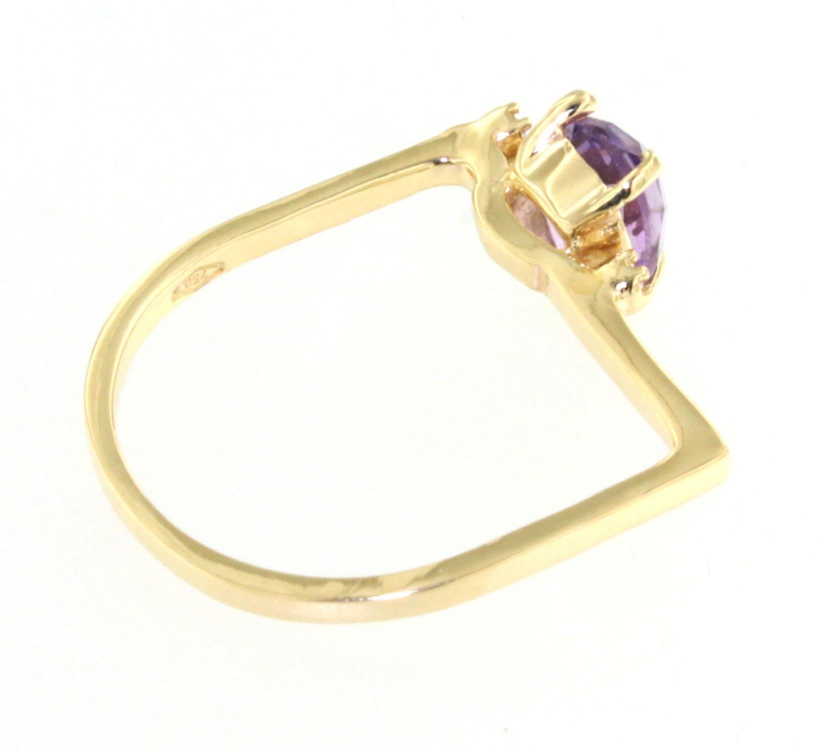 Taglio a rosa Anello in oro rosa 18Kt con pietre semipreziose naturali e zirconi a forma di cocktail in vendita