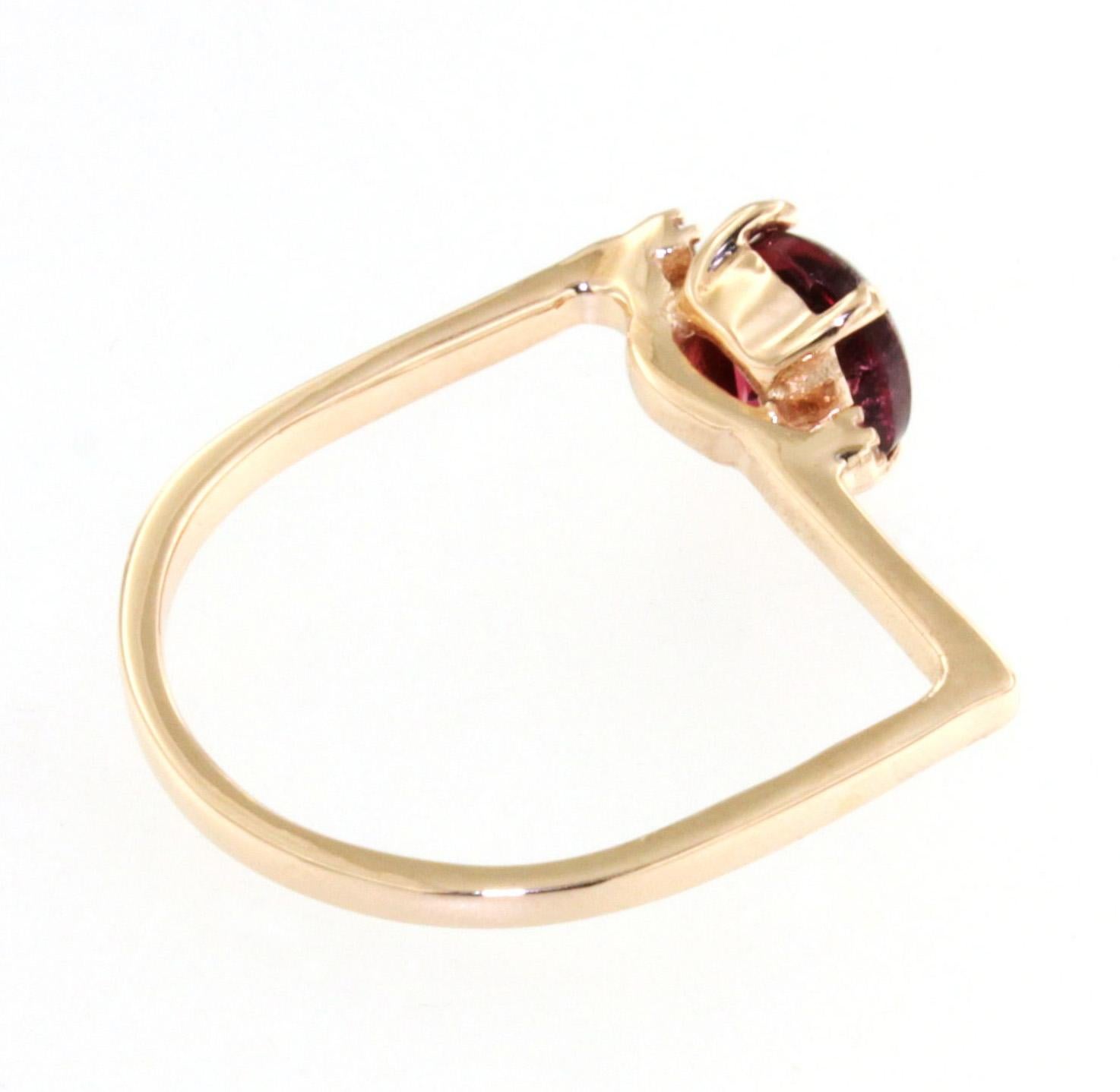 Taglio a rosa Anello in oro rosa 18Kt con pietre semipreziose naturali e zirconi a forma di cocktail in vendita