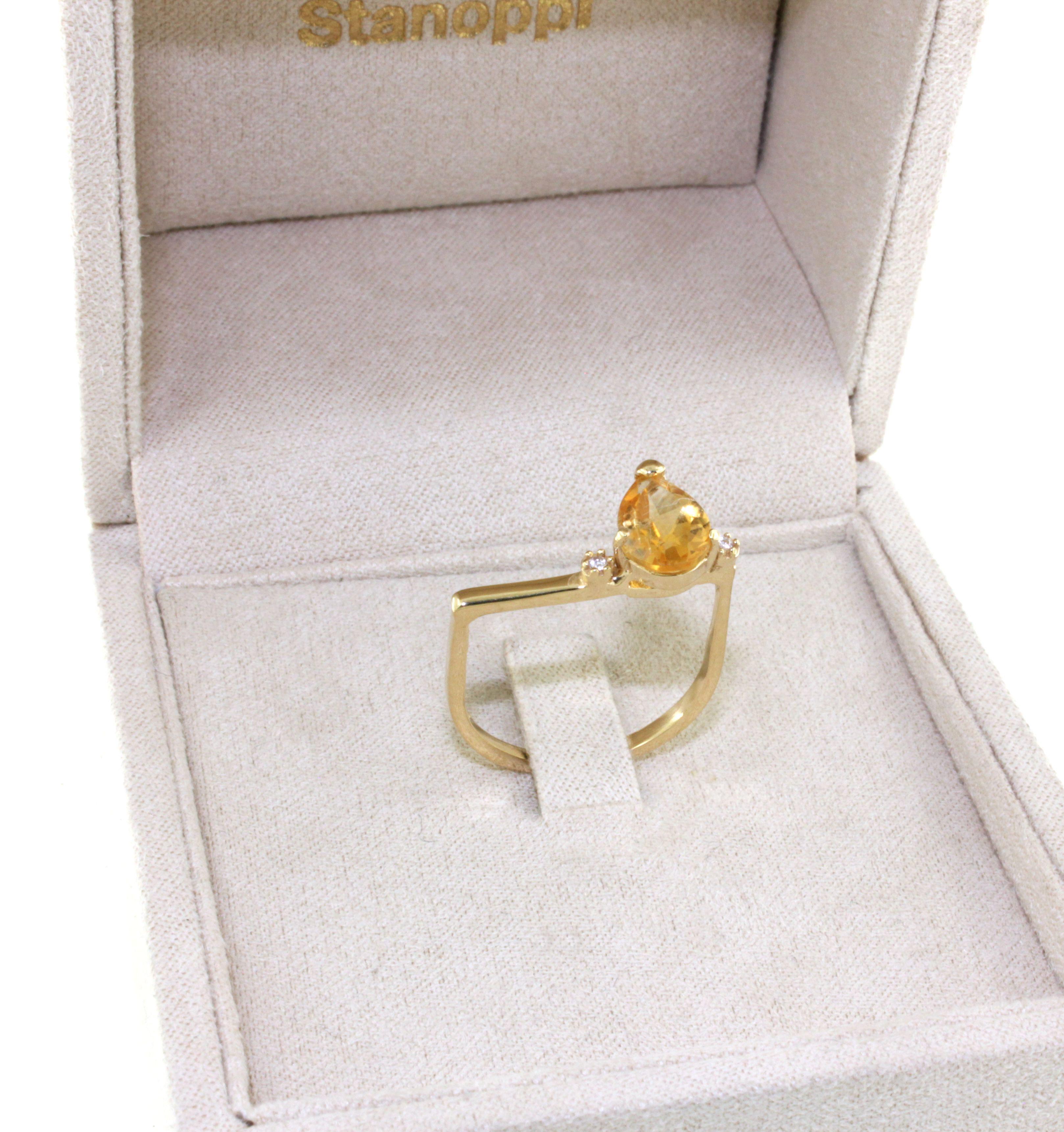 18Kt Rose Gold mit natürlichem Semiprecius Stein und Zirkon Cocktail Design Ring im Zustand „Neu“ im Angebot in GALLARATE, IT