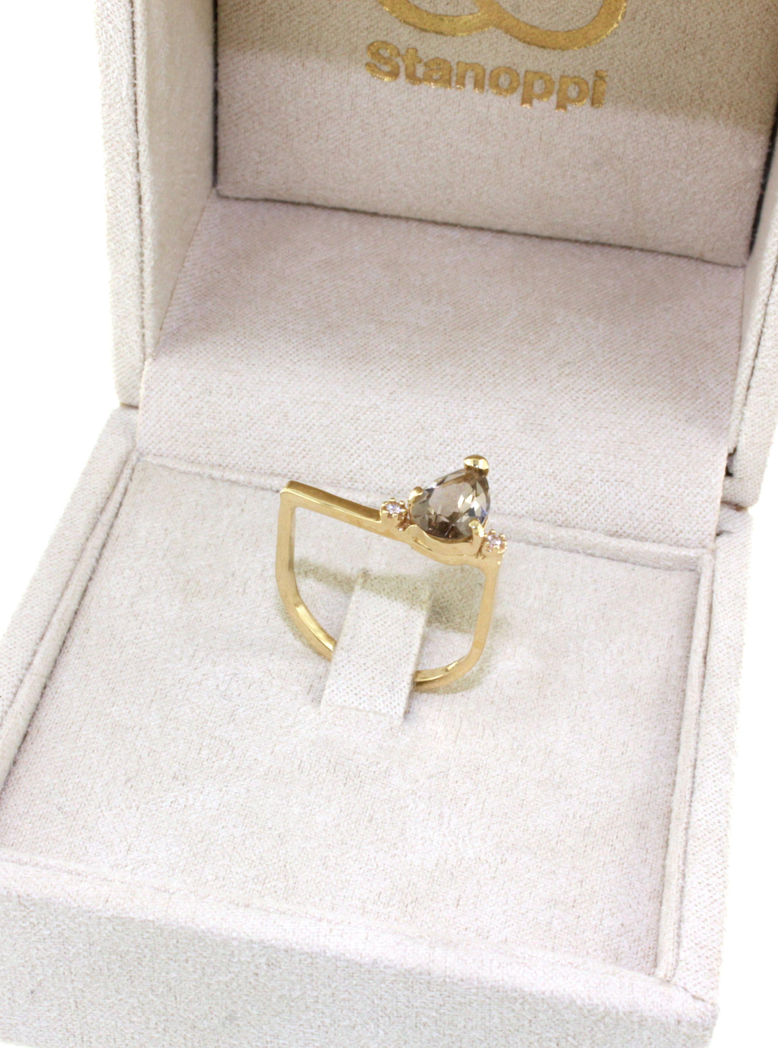 18Kt Rose Gold mit natürlichem Semiprecius Stein und Zirkon Cocktail Design Ring im Zustand „Neu“ im Angebot in GALLARATE, IT