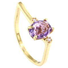 18Kt Rose Gold mit natürlichem Semiprecius Stein und Zirkon Cocktail Design Ring