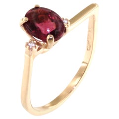 Anello in oro rosa 18Kt con pietre semipreziose naturali e zirconi a forma di cocktail