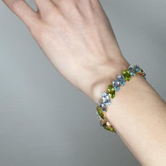 18kt Rose Gold with Peridot and Blue Topaz Bracelet