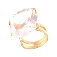 Bague en or rose 18 carats et quartz rose