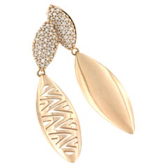 18 Karat Rose Gold with White Diamonds Modern and Fashion Amazing Earrings
