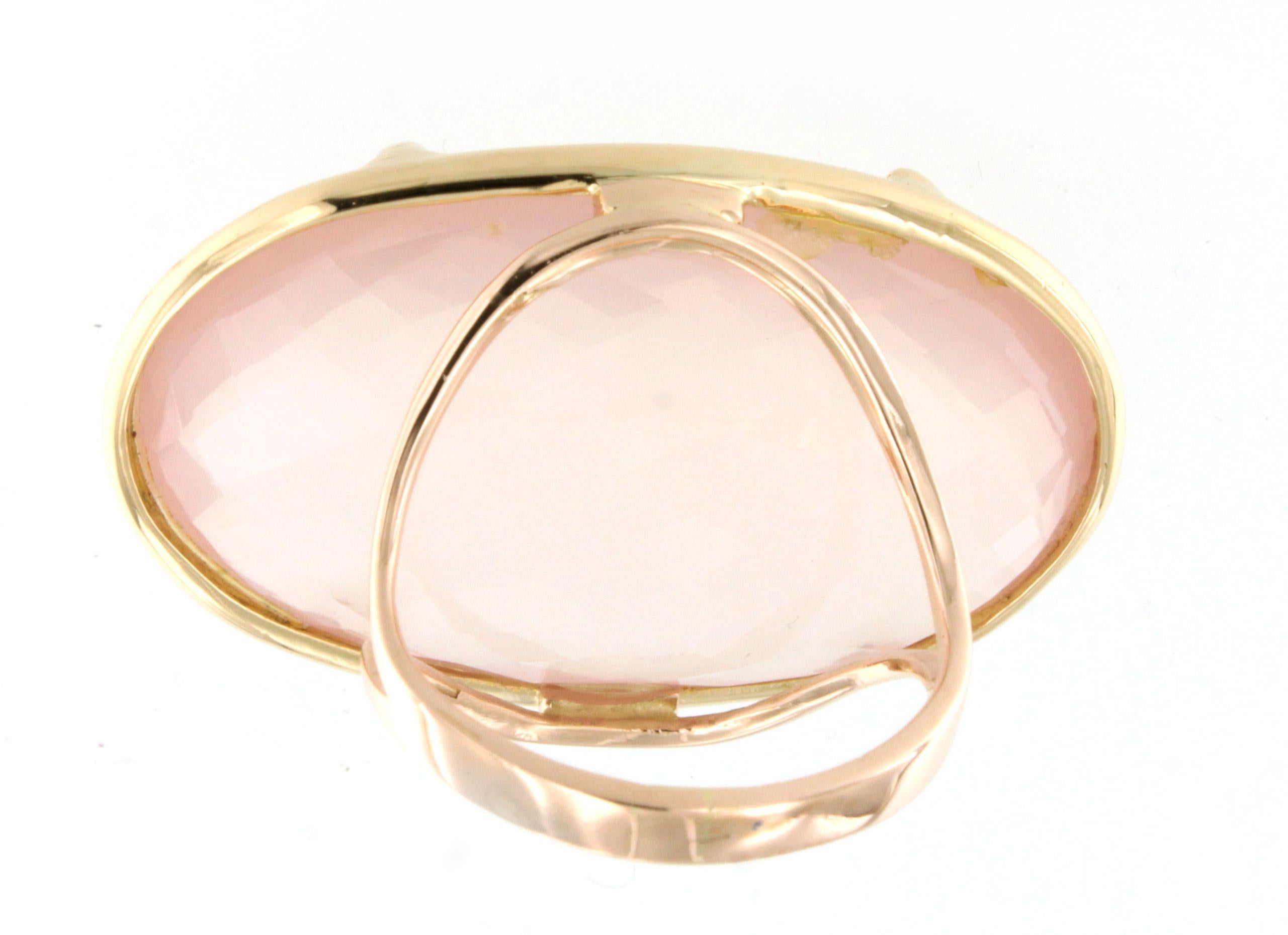 18Kt  Bague de fiançailles de cocktail moderne en or jaune rose et pierre naturelle de mode en vente 1