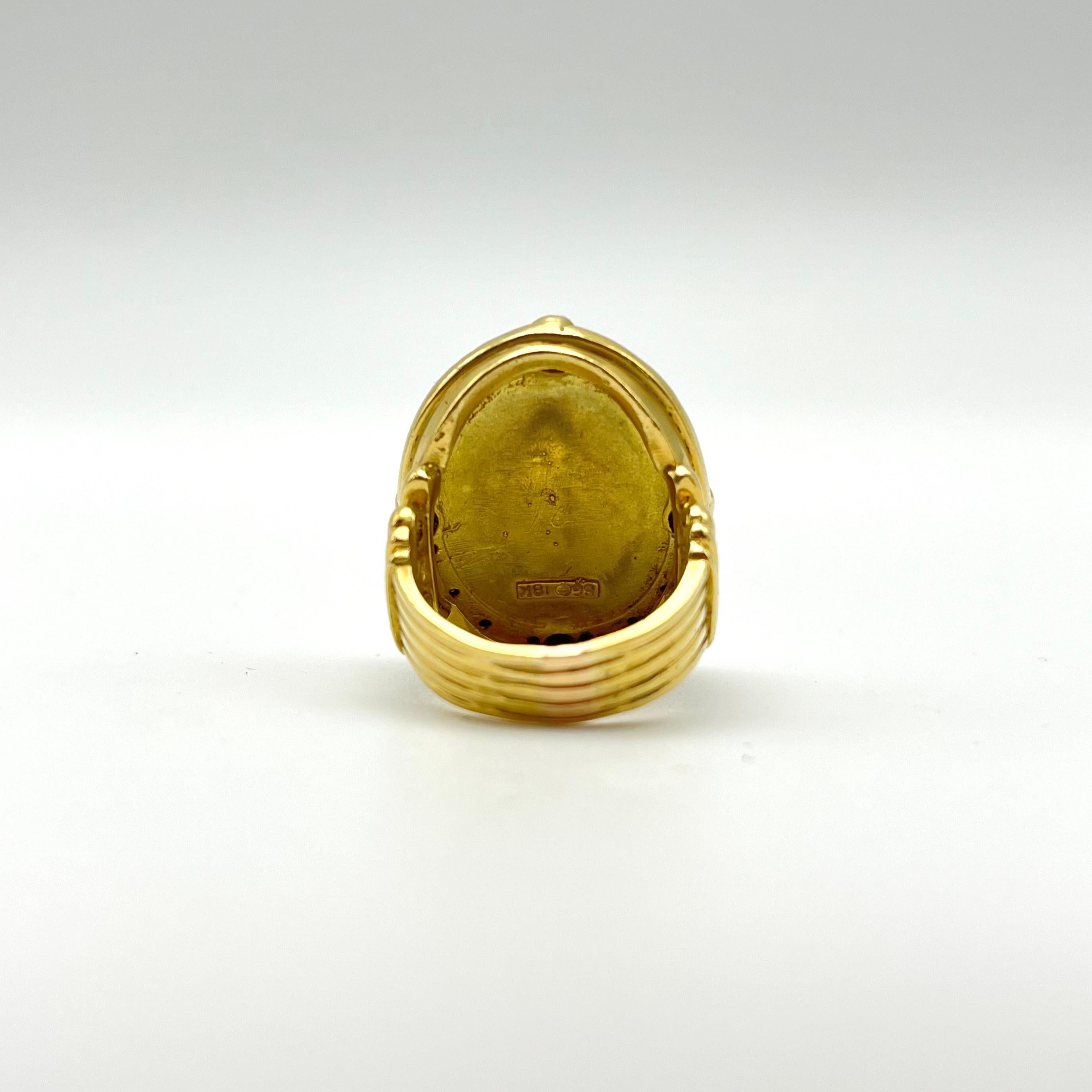 Classical Greek 18KT SeidenGang Athena Diamond and Ruby Ring
