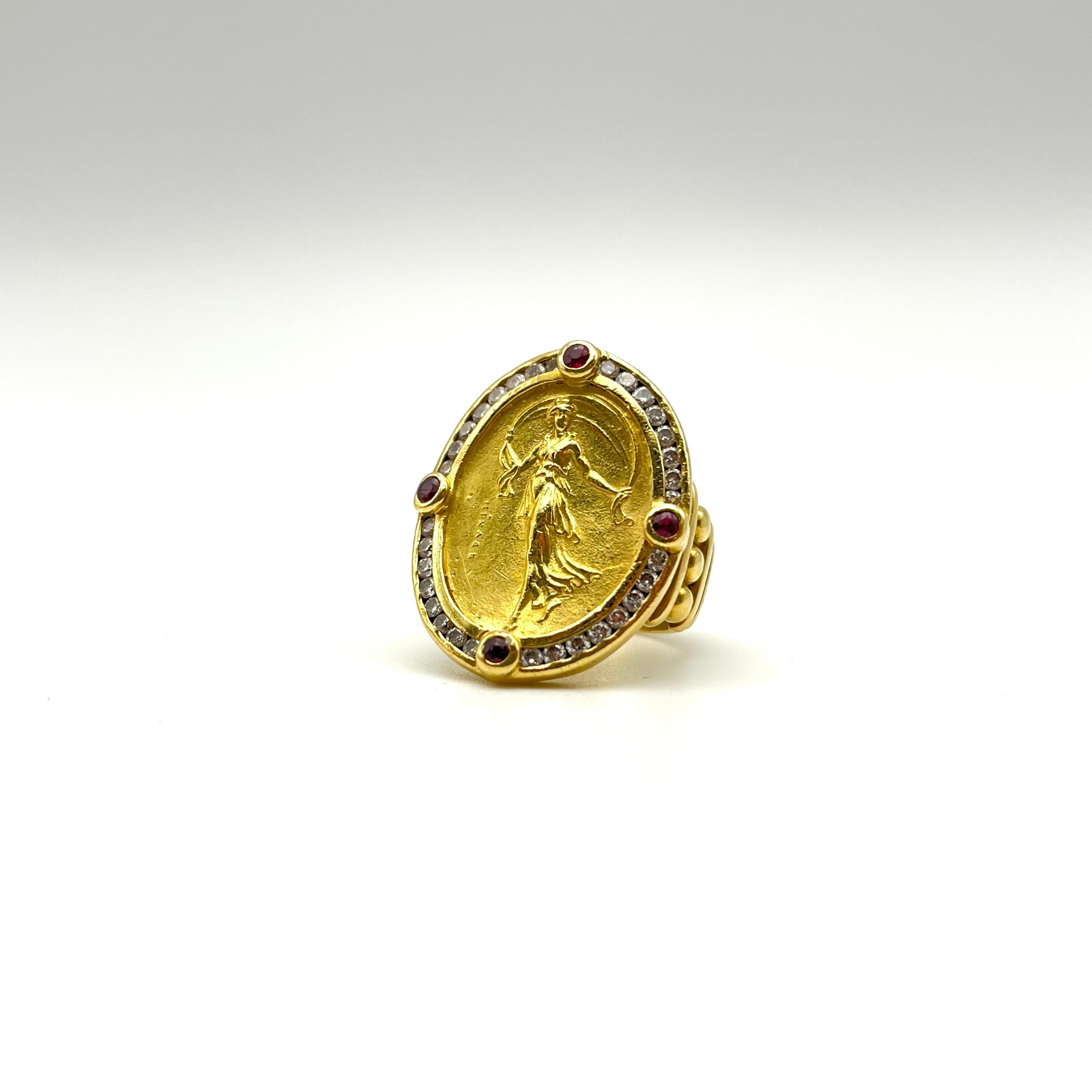 18KT SeidenGang Athena Diamond and Ruby Ring 2