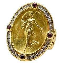 18KT SeidenGang Athena Diamond and Ruby Ring