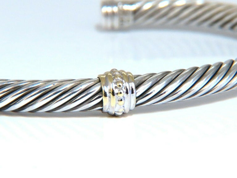 Cable Bangles 18kt Silver Cable Bangle Bracelet Goth Deco For Sale at 1stDibs