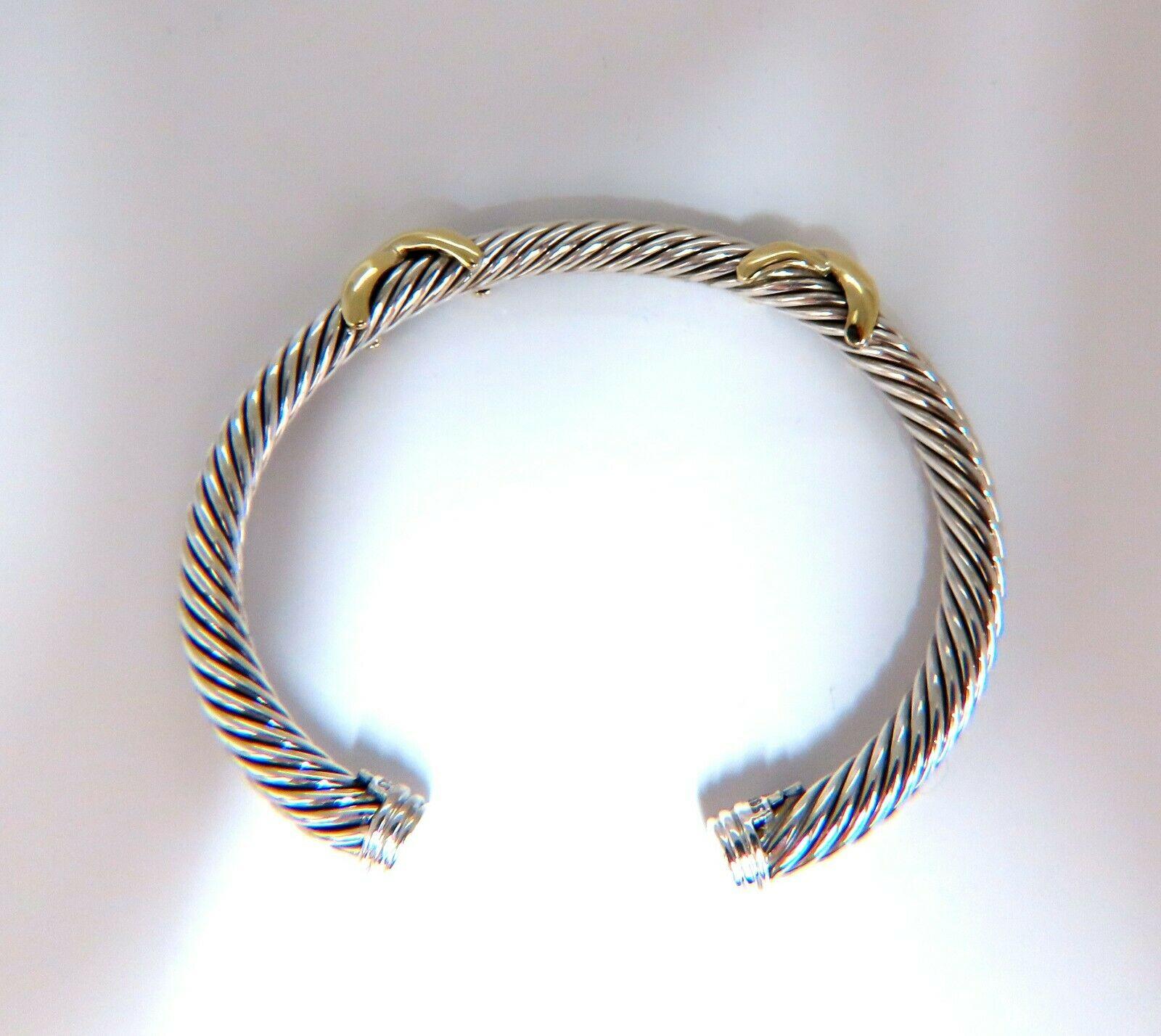18 Karat Silber Kabel-Armreif x Deco im Zustand „Neu“ in New York, NY