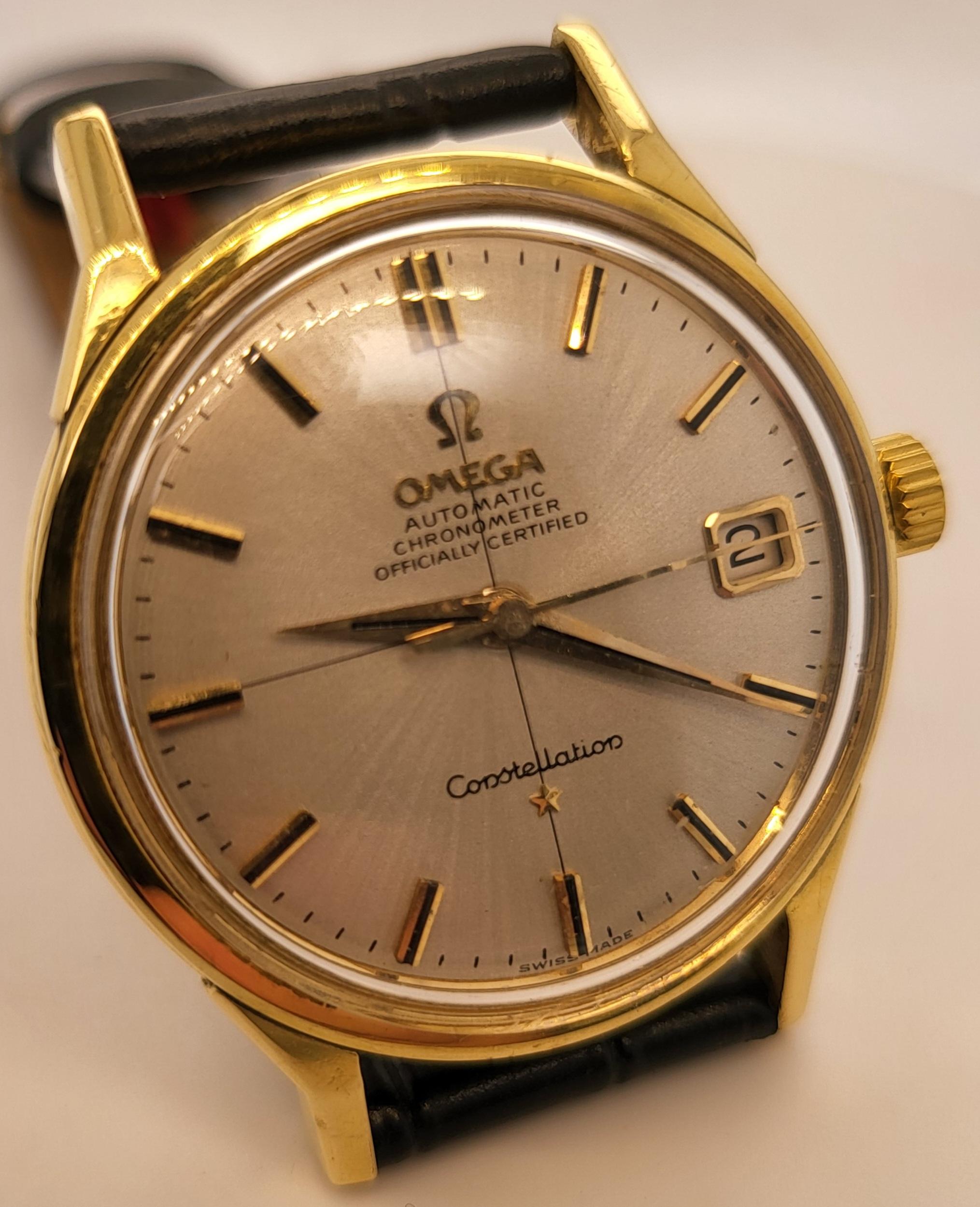 Artisan 18kt Solid Gold Omega Constellation Chronometer Officially Certified, Cal 561 For Sale