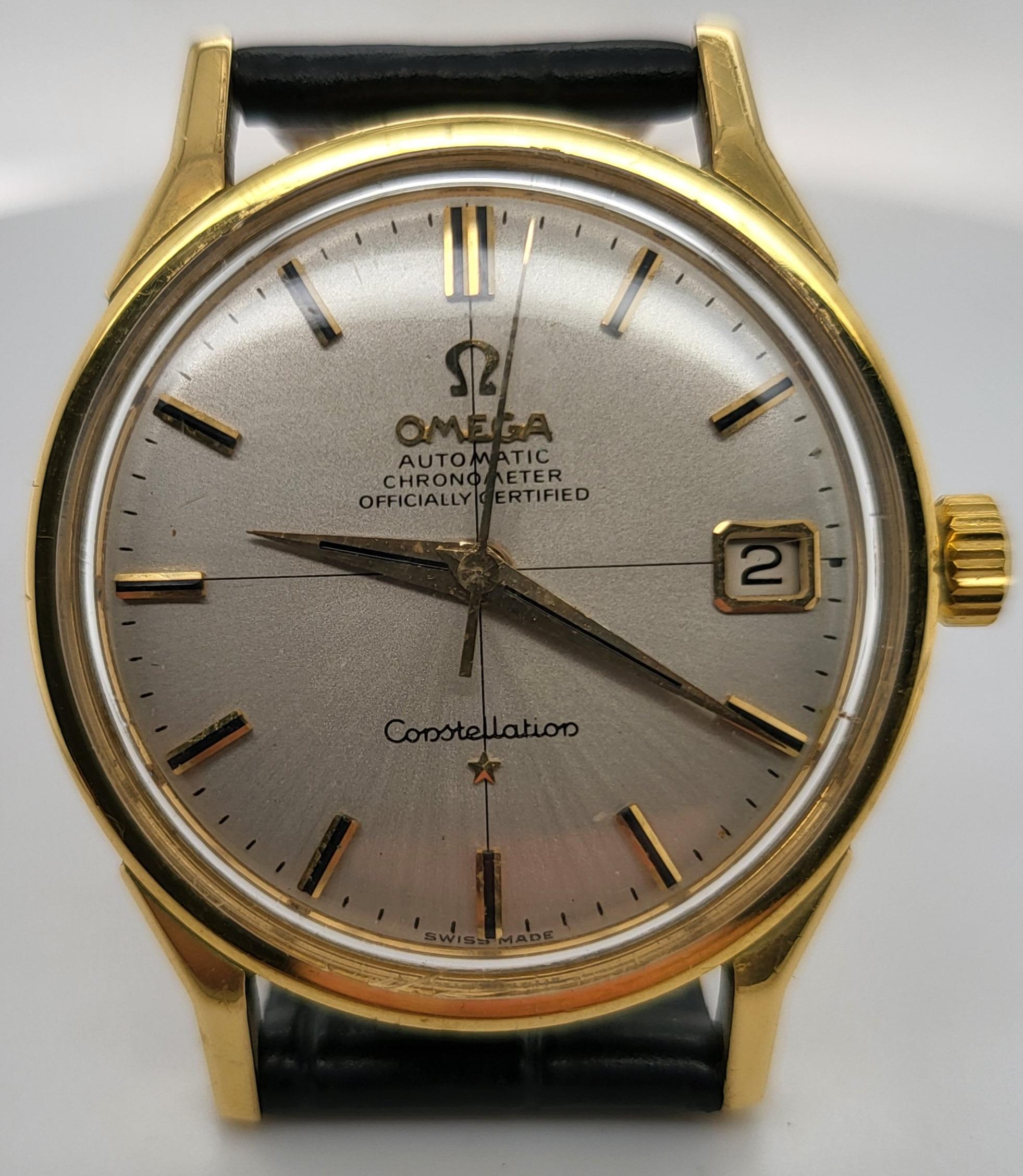 18kt Solid Gold Omega Constellation Chronometer Officially Certified, Cal 561 In Excellent Condition For Sale In Antwerp, BE