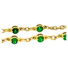 18kt Solid Link Bracelet Featuring Vibrant Exclusive Kelly Green Tsavorite
