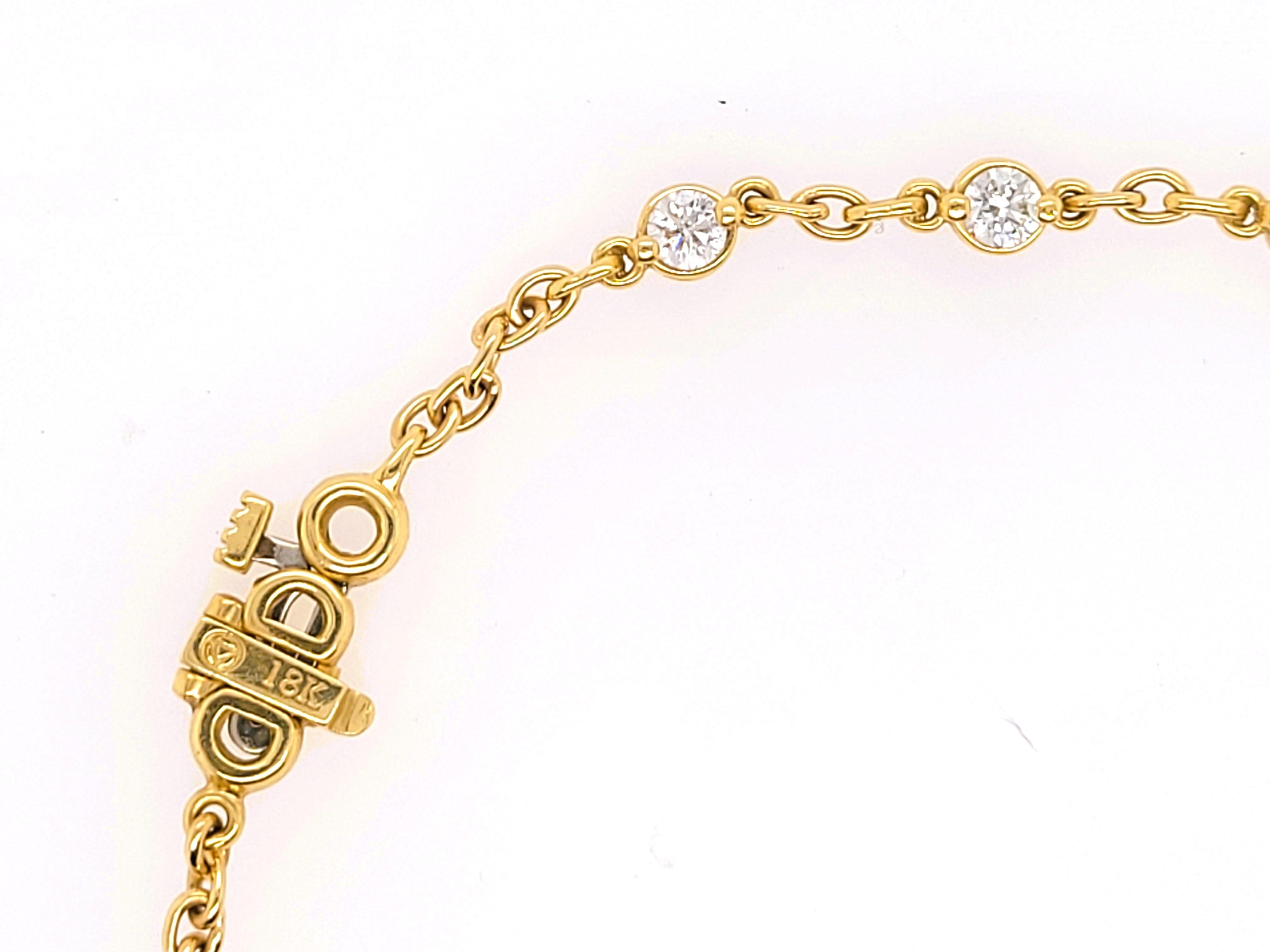 18kt Solid Rose Gold Collection Hearts & Arrows Diamond Station Bracelet 2