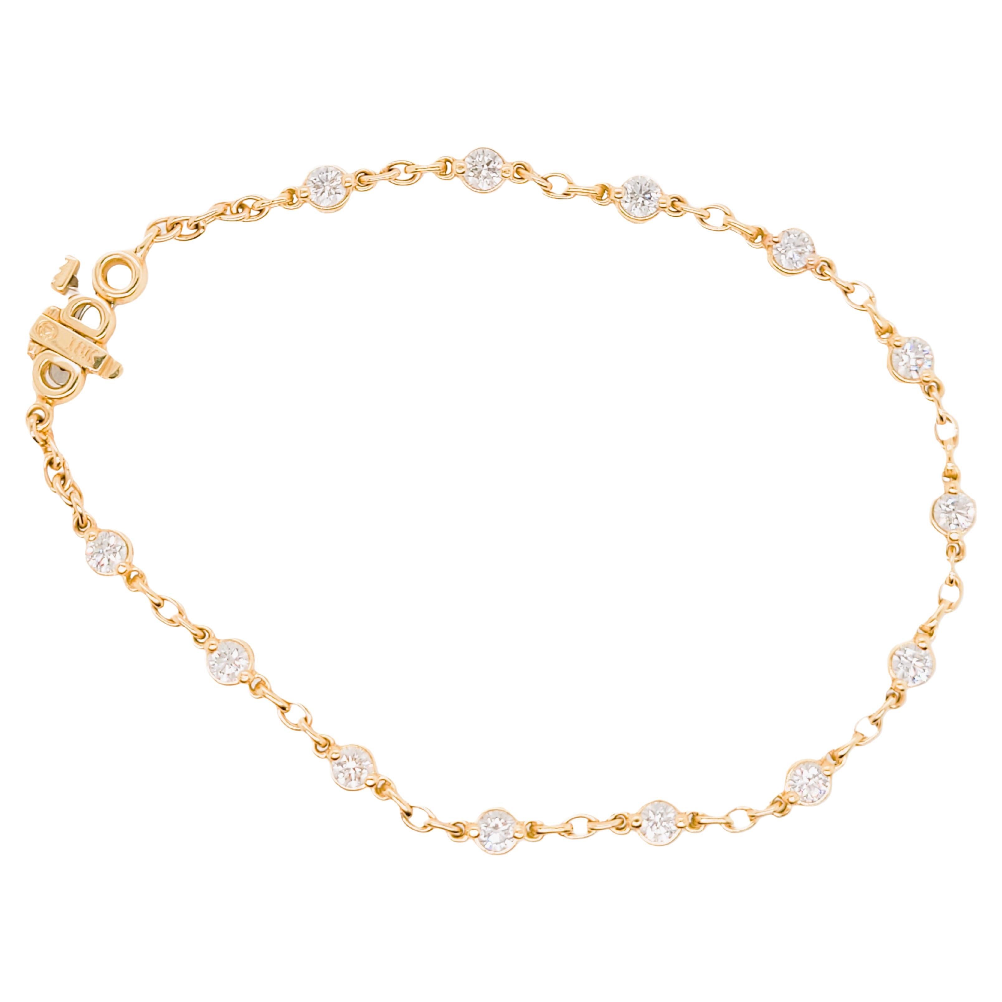 This is the bracelet you will wear every day and never take off!

Made with Italian, solid links of 18kt Rose gold, so this is not a dainty chain. I know by the photos it may look like the same type of chains like Diamonds by the yard, but this is