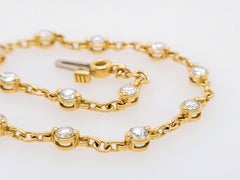 18kt Solid Rose Gold Collection Hearts & Arrows Diamond Station Bracelet
