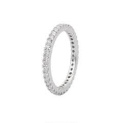 18kt Solid White Gold Stackable Diamond Eternity Engagement Band Ring