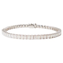 Bracciale Tennis 18kt oro bianco Diamante taglio smeraldo