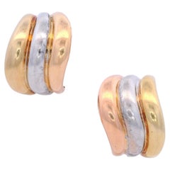 18kt Tri-Tones Hoop Earrings