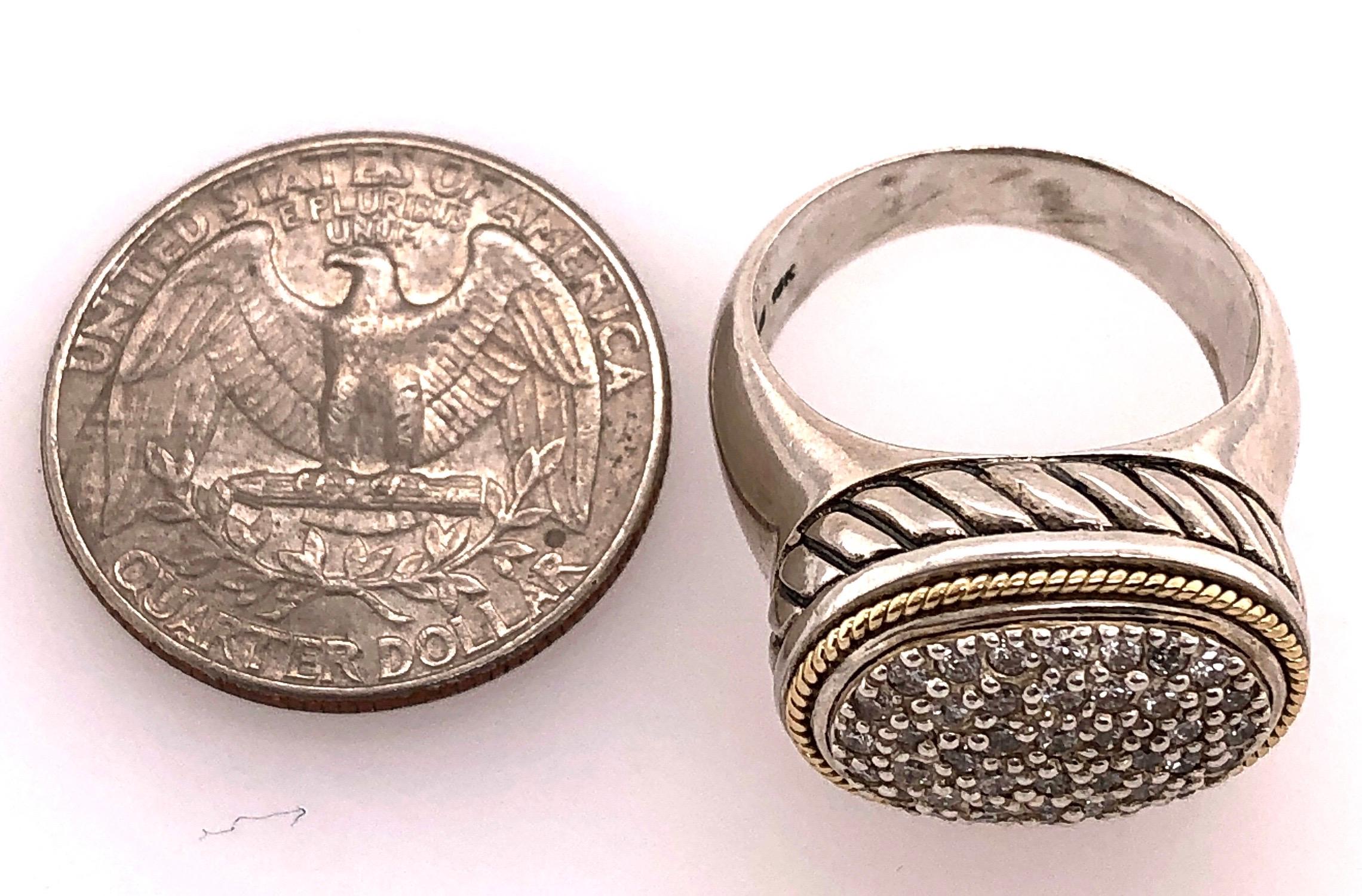 18 Karat Two-Tone Gold Effy Fashion Ring with Diamonds For Sale 2