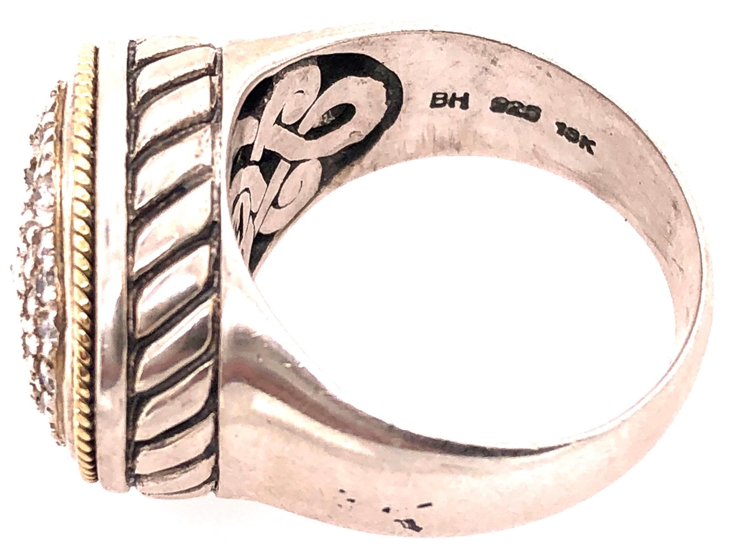 18 Karat Two-Tone Gold Effy Fashion Ring with Diamonds For Sale 3