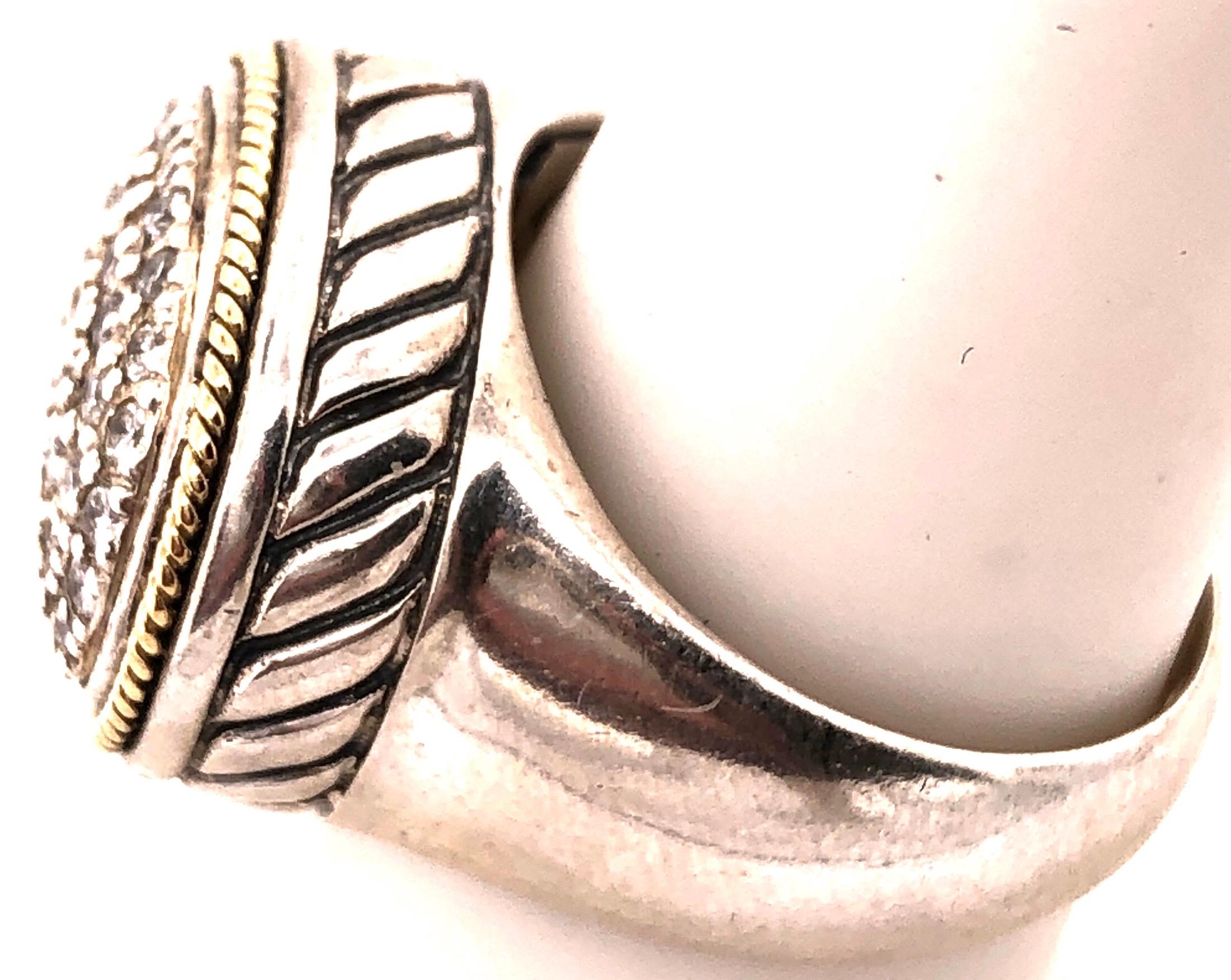 18 Karat Two-Tone Gold Effy Fashion Ring with Diamonds For Sale 5