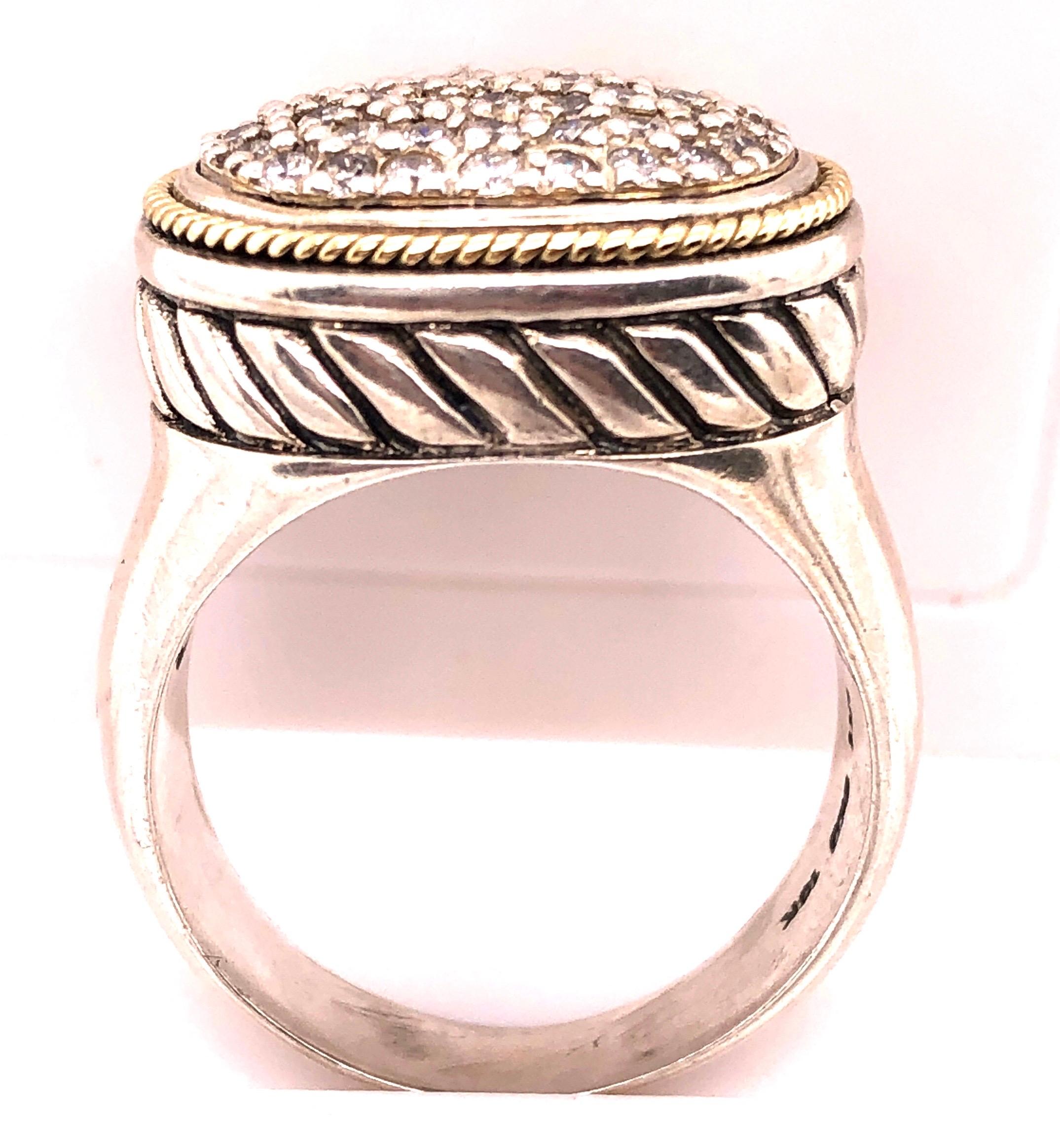 18Kt Two Tone Gold Effy Fashion Ring with Diamonds.
Size 7.75 
12.1 grams total weight.