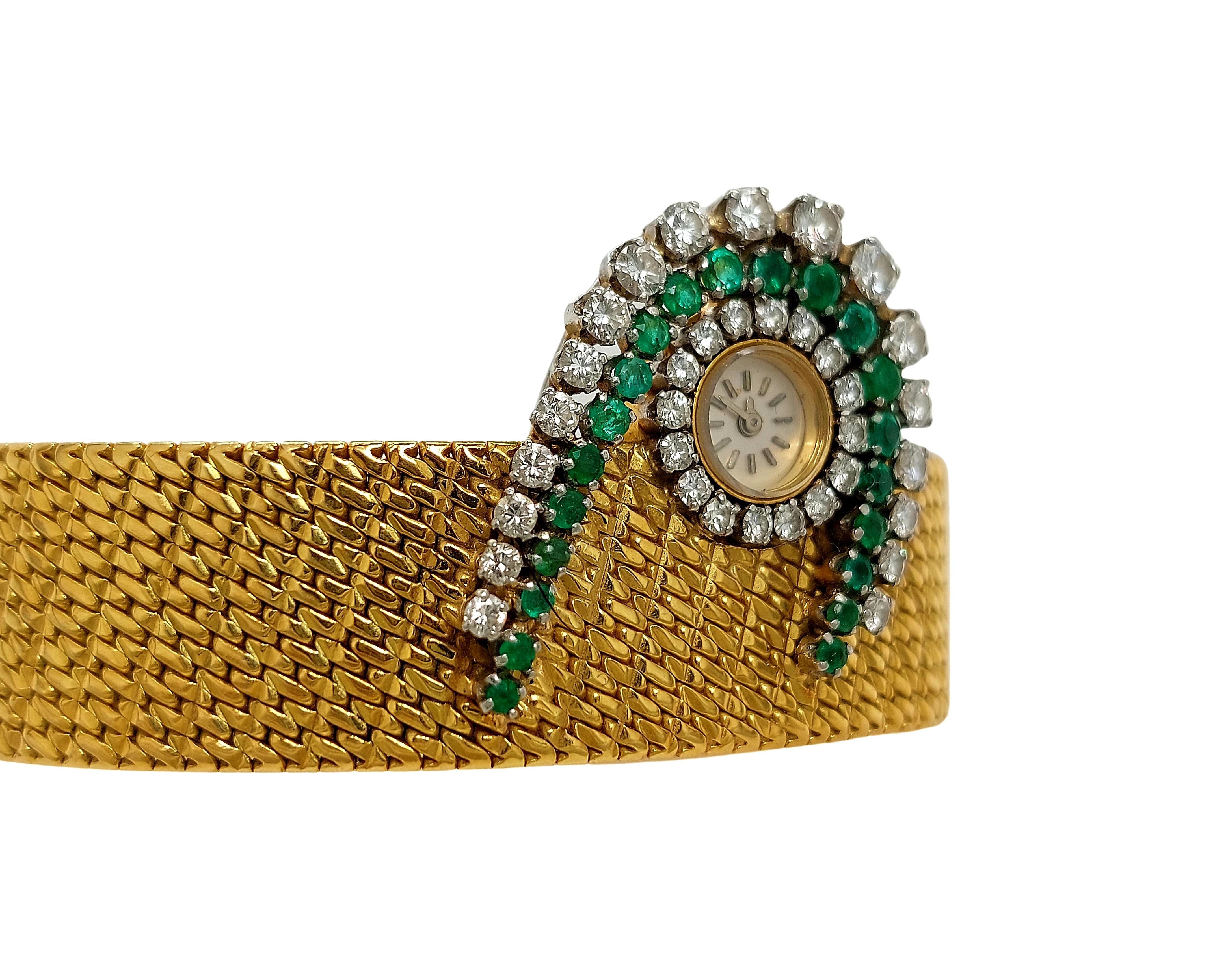 Orologio con bracciale Vacheron Constantin Geneve 18 carati con movimento a baguette piccolissimo in vendita 1