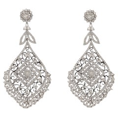  18kt W Gold Jacob & Co Chandelier Earrings With Rose Cut & Brilliant Diamonds