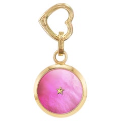 18kt Warm Gold Charm Pendant and 18kt Openable Clasps & Hot Pink Color Dial 