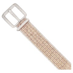 18kt White and Rose Gold and White Diamond Belt Bracelet