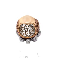 18kt White and Rose Gold, White Diamonds, Blue & Pink Sapphires, Pearls, Ring