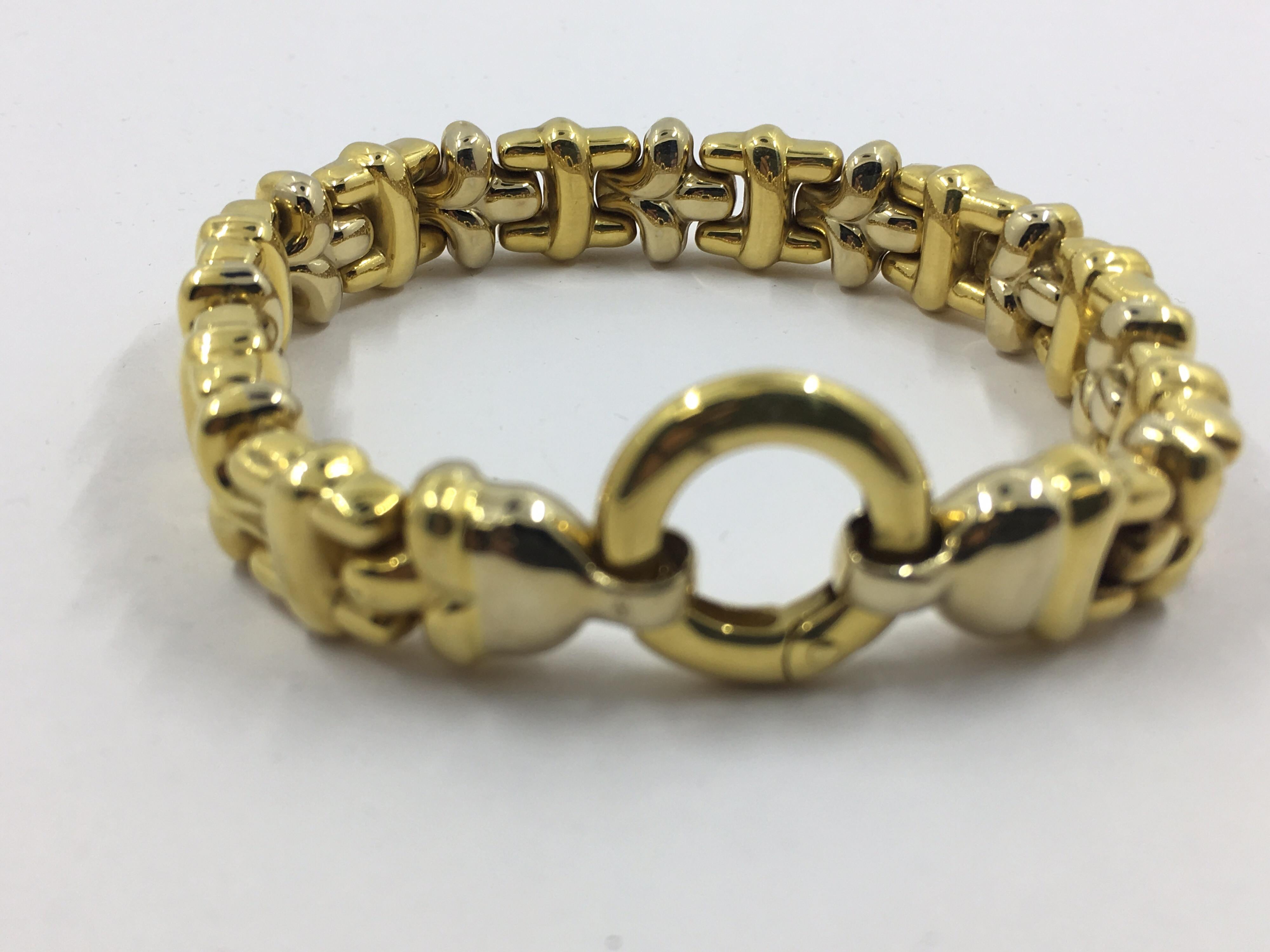 Art Deco 18 Karat White and Yellow Gold Bracelet For Sale