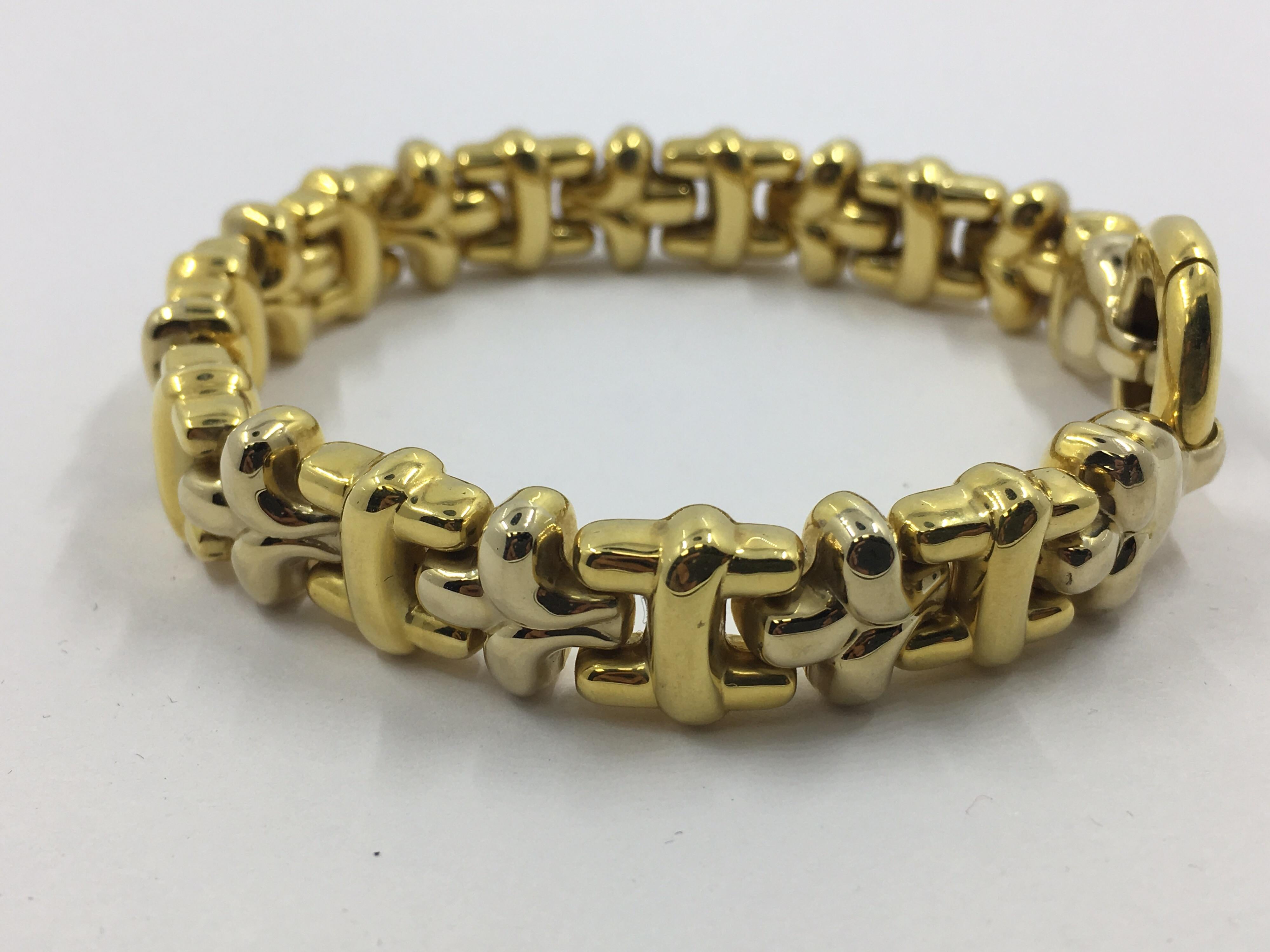 Bracelet en or blanc et jaune 18 carats Neuf - En vente à Wilmington, DE