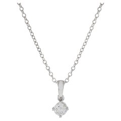 18KT White Gold 0.19CT Round Cut Diamond Pendant