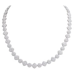 18kt White Gold 13.48ct Diamond Tennis Necklace