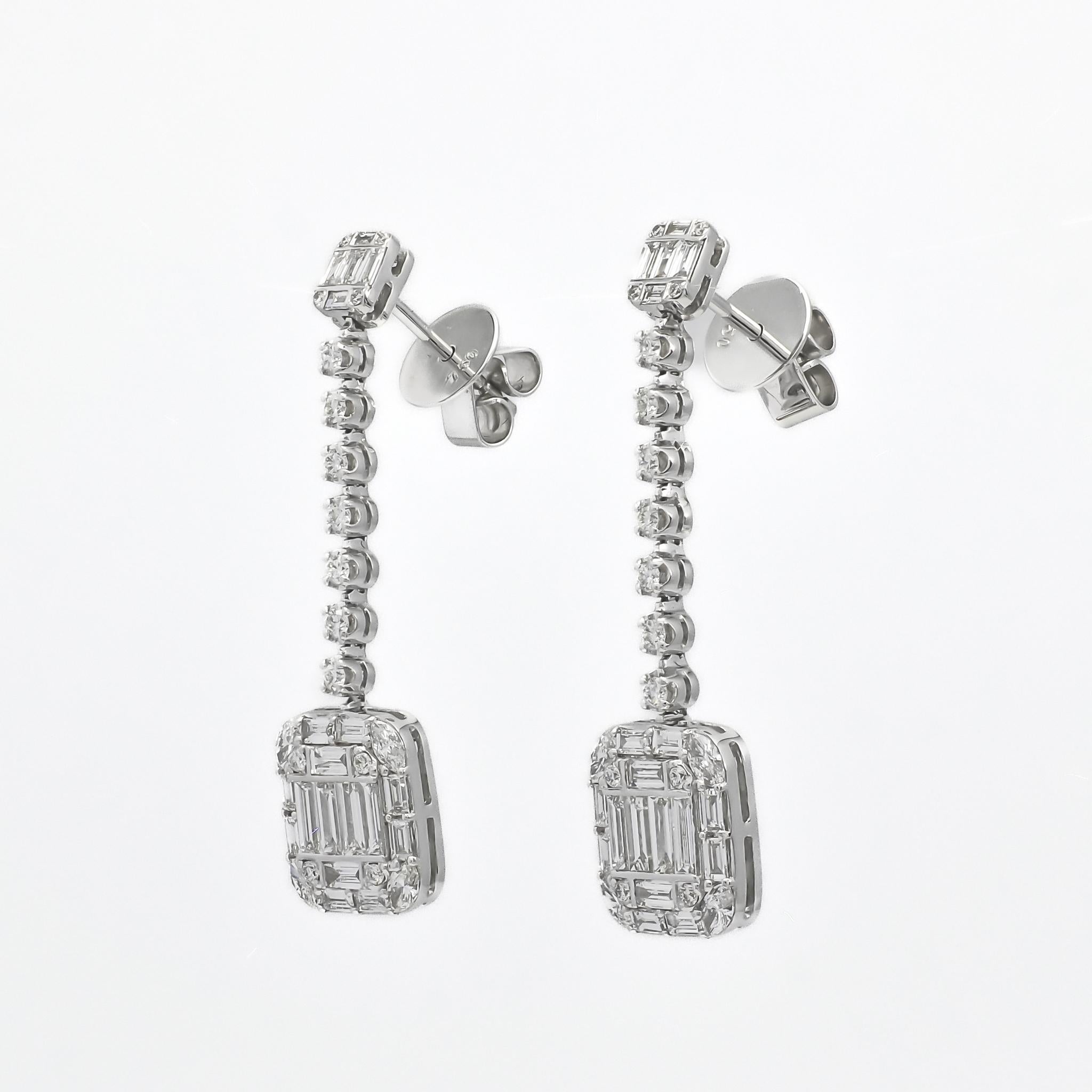 white gold statement earrings