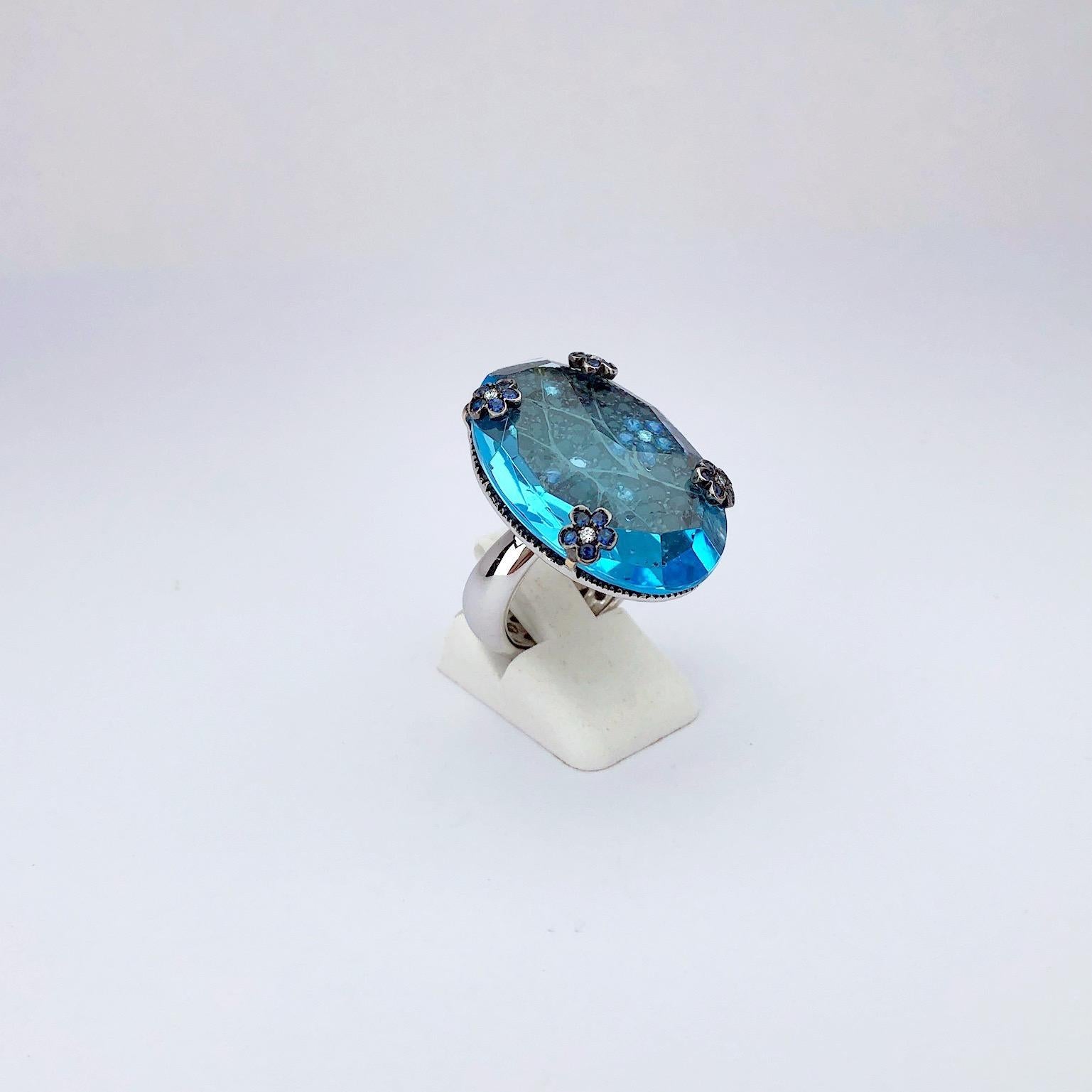 aquamarine and blue topaz ring