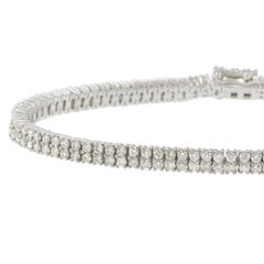 18KT White Gold 2.83CT Double Row Diamond Tennis Bracelet