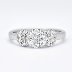 Natural Diamonds 0.52 carats 18KT White Gold Cluster Engagement Ring