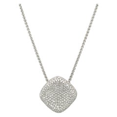 Ciondolo a forma di cuscino con diamante in oro bianco 18KT da 3,25 carati
