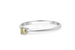 18 Karat Gold 4 Prongs Engagement Ring Set with a Fancy Round Shape Diamond