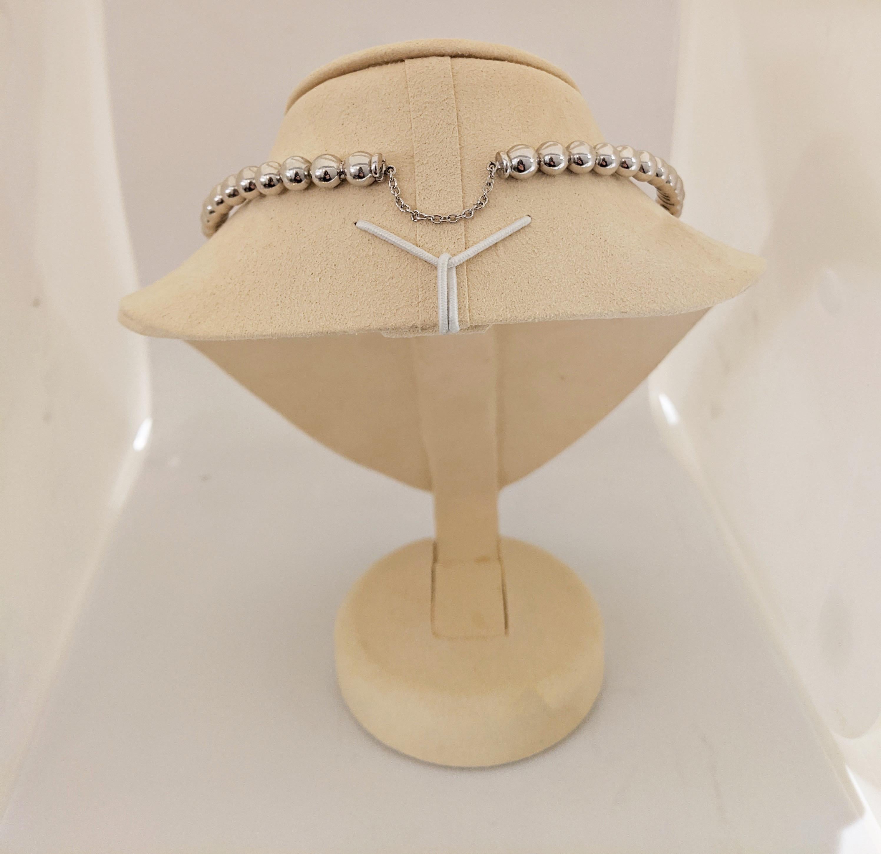 18 Karat Weißgold, 4,39 Karat Diamant und Zuchtperlen-Halskette im Zustand „Neu“ im Angebot in New York, NY
