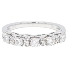 Alliance luxueuse en or blanc 18 carats avec 5 diamants naturels R054642