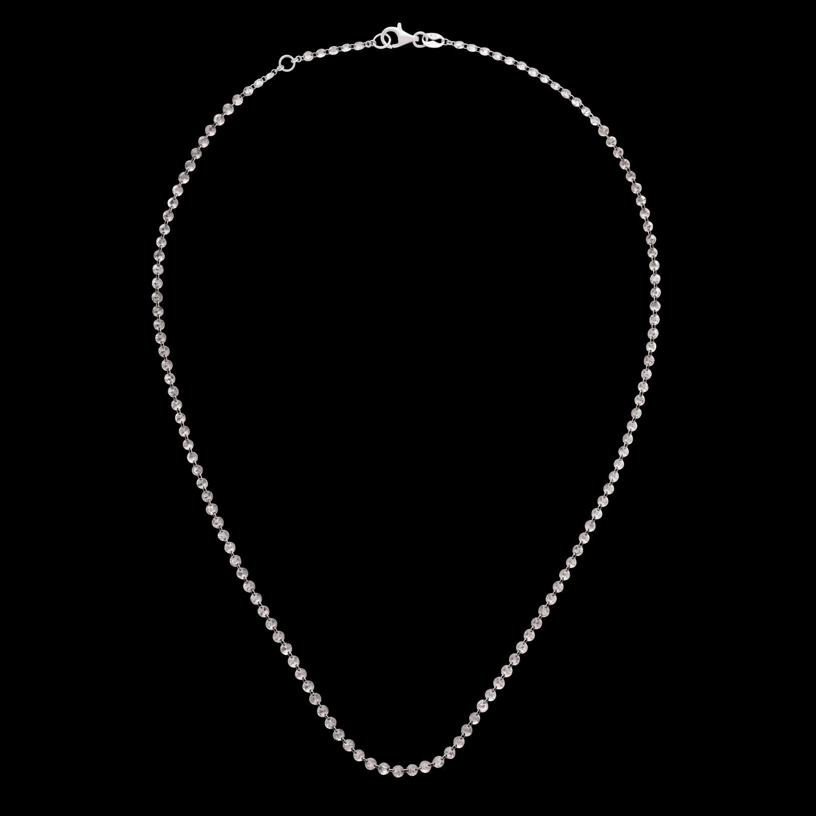 Round Cut 18kt White Gold 5.79 Carat Diamond Necklace For Sale