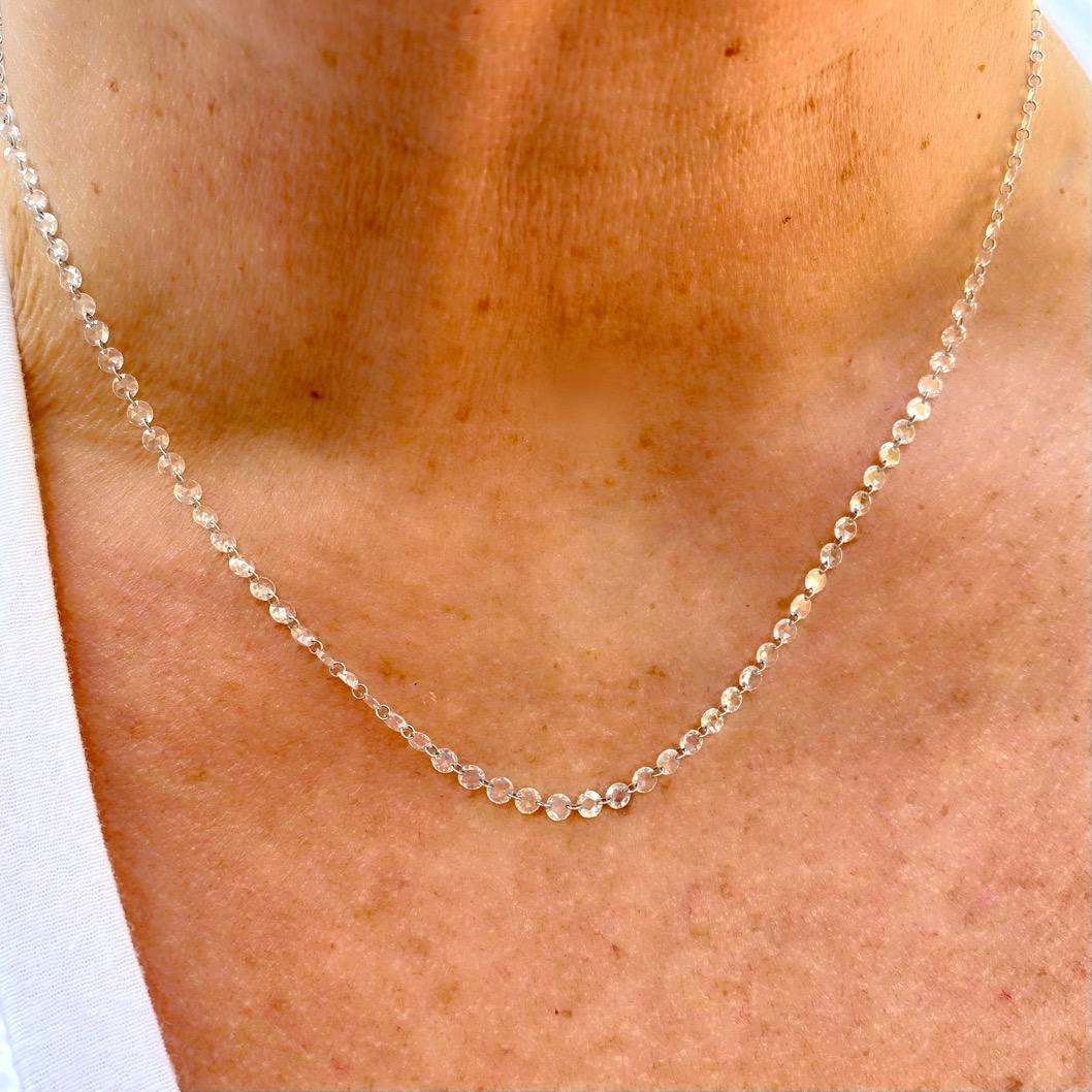 Women's 18kt White Gold 5.79 Carat Diamond Necklace For Sale