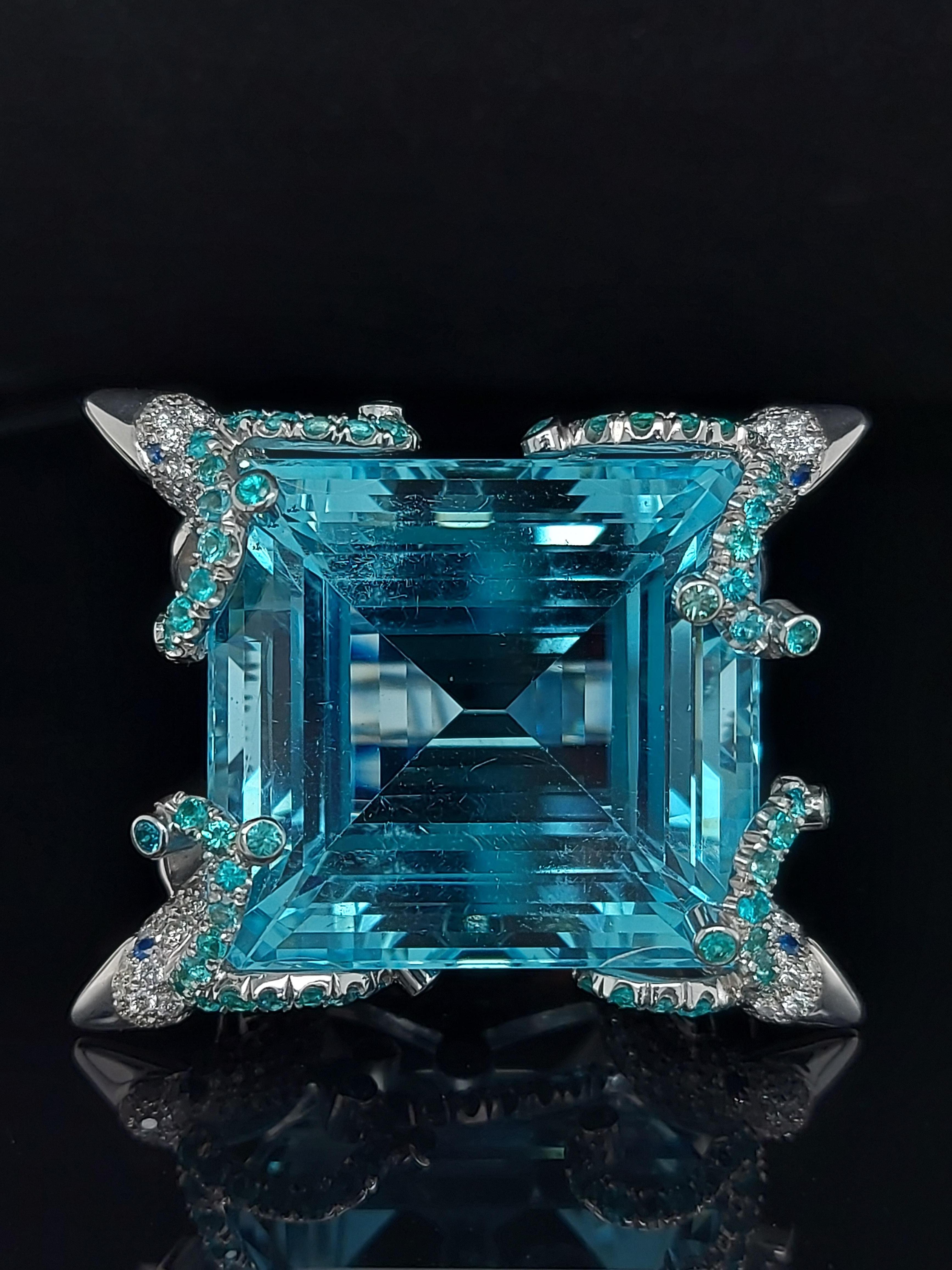 tourmaline and aquamarine ring