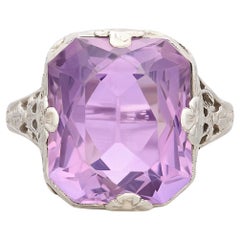 18kt White Gold 7.00ct Amethyst Ring circa 1926